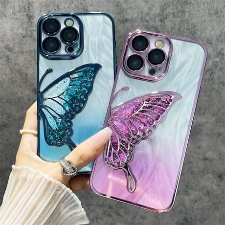 【N591】iphone ケース かわいい 人気 女子 iphone ケース クリア おしゃれ「グラデーションカラーのシート付き」