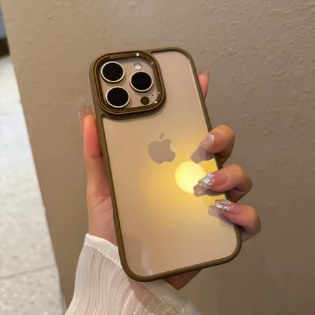 【N377】 iPhone16に合う耐衝撃ケース デザートチタニウム/チタンナチュラルに合うiPhone16pro クリアケース