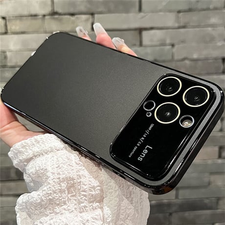 【N400】iphone15/15pro ケース シンプル おしゃれ iphone ケース メタリック カメラ保護