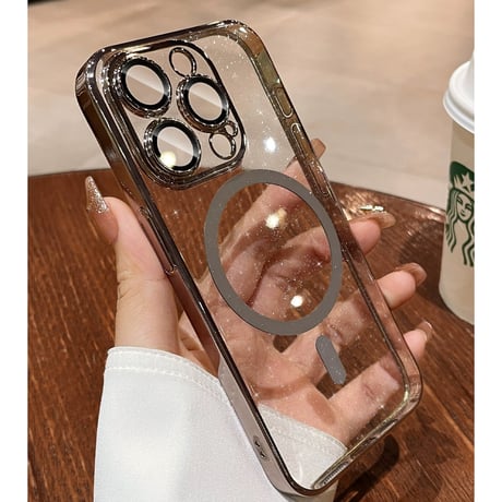 【N519】magsafe対応 iphone17/17pro ケース キラキラ iphone ケース クリア「カメラ保護フィルム付き」