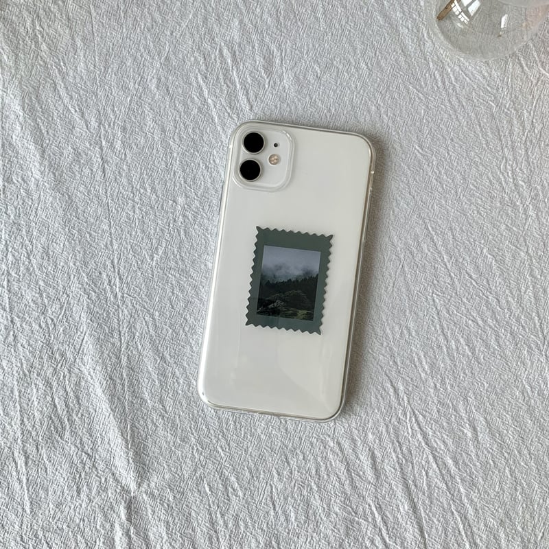 N028】霧の森seriesiPhoneステッカーケース アレンジ iPhone14クリアケ