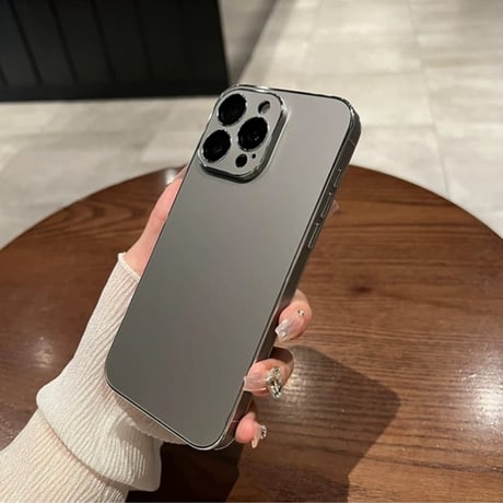 【N400】iphone17/17pro ケース シンプル おしゃれ iphone 16proケース メタリック カメラ保護