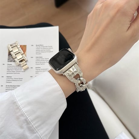 【N579】apple watch バンド キラキラ アップル ウォッチ チェーン バンド「男女兼用」
