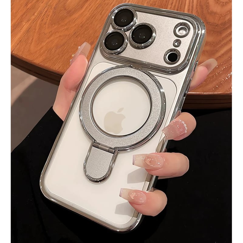 N287】iphone17/17pro/17e ソフト ケース マグセーフ クリア スタンド