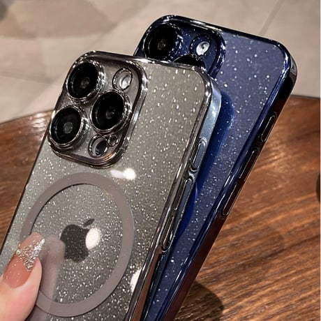【N519】magsafe対応 iphone17/17pro ケース キラキラ iphone ケース クリア「カメラ保護フィルム付き」