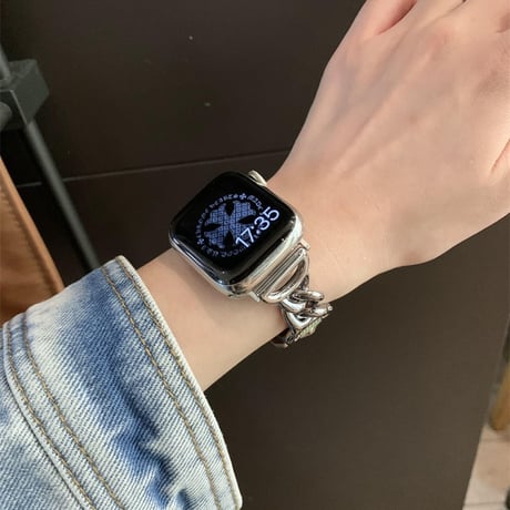 【N584】デニム アップル ウォッチ チェーン バンド apple watch バンド かわいい