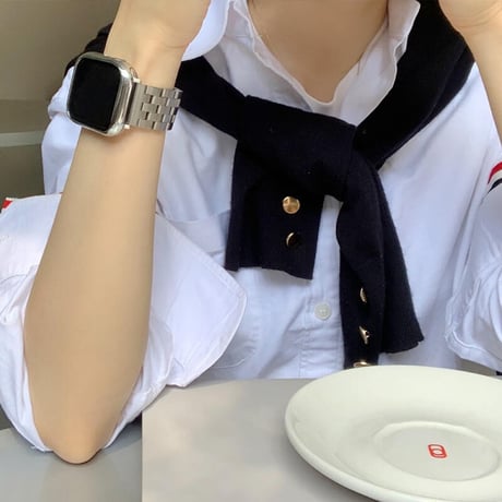 【N289】「バンパーケース付き」apple watch バンド ビジネス メンズ アップル ウォッチ バンド ステンレス set
