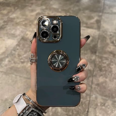 【N654】iphone16E/16 ケース リング 付き iphone ケース 大人 可愛い メッキ