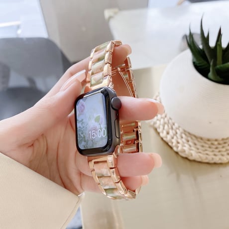 【N466】樹脂 × ステンレスアップルウォッチバンド applewatch バンド かわいい