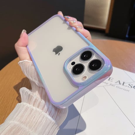 【N025】iphone17/16proケース クリア ふちだけ色 iPhone15 iPhone14ケース フチあり 透明 頑丈