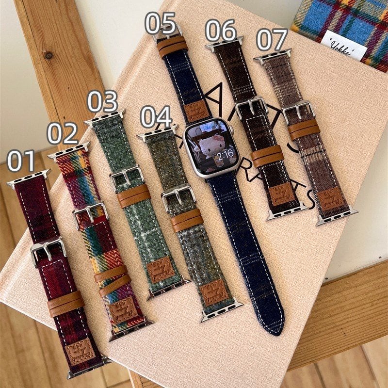 N650】チェック柄 アップル ウォッチ バンド おしゃれ apple watch