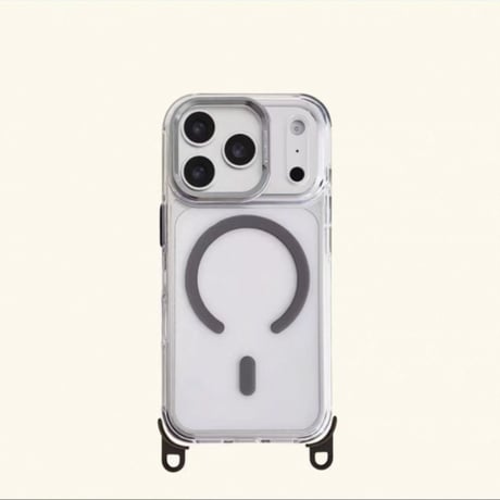 【N813】4way iphone ケース ショルダー magsafe 対応 ケース クリア ストラップホール 取り外し