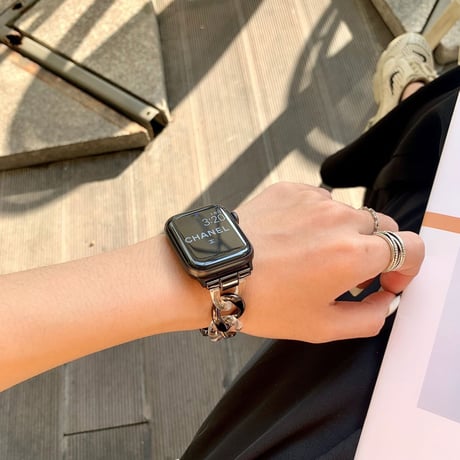 【N181】夏でも涼しいApple Watchバンド ステンレス+樹脂アップルワォッチバンド おしゃれ