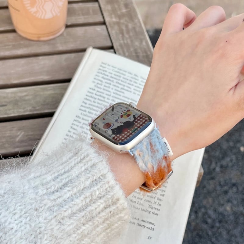 N771】アップル ウォッチ 11 バンド ツイード 可愛い apple watch