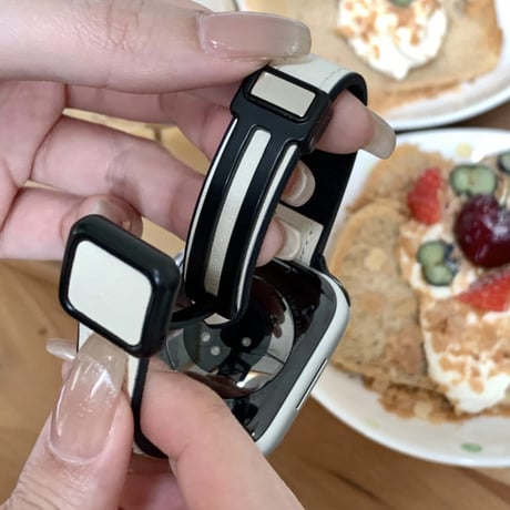 【N602】アップル ウォッチ マグネット バンド apple watch バンド レザー&シリコン