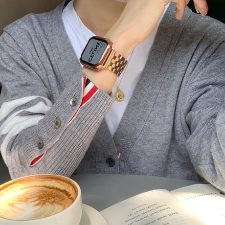 【N289】「バンパーケース付き」apple watch バンド ビジネス メンズ アップル ウォッチ バンド ステンレス set