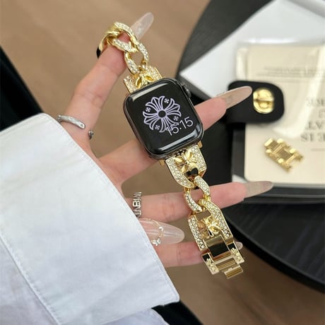 【N579】apple watch バンド キラキラ アップル ウォッチ チェーン バンド「男女兼用」