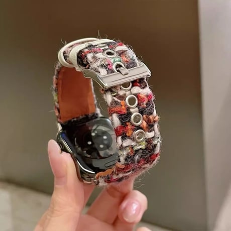 【N496】ツイード アップル ウォッチ バンド 高級 apple watch バンド かわいい