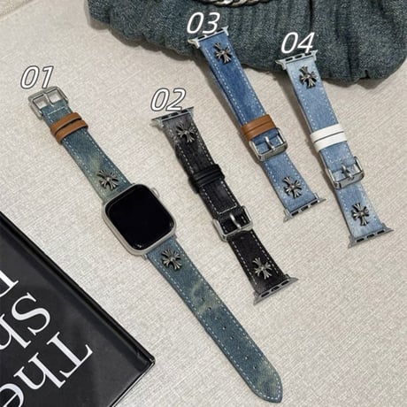 【N064】アップル ウォッチ s 10 バンド デニム apple watch バンド かっこいい