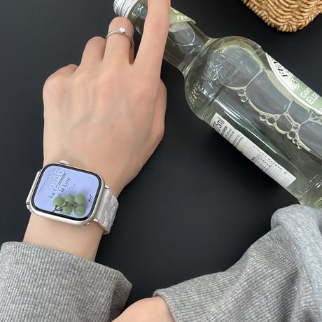 【N200】大理石模様の樹脂製Apple Watchバンド 交換 アップルウォッチ バンドse/7 44mm 40mm 45mm 38mm