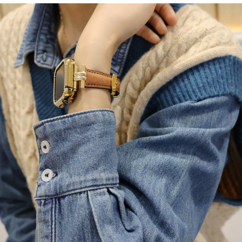 N364】「ケース付き」apple watch レザー バンド おしゃれ 女性 N364】「ケース付き」apple watch レザー バンド おしゃれ 女性