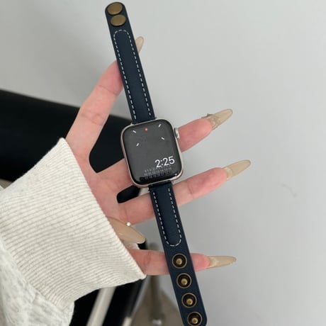 【N641】ボタン式 アップル ウォッチ レザー バンド apple watch バンド 細め