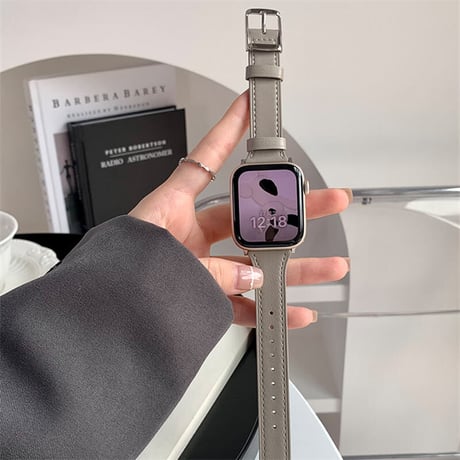 【N322】本革 applewatch バンド くすみカラー 40/42/49mm アップル ウォッチ ウルトラ バンド グレー レザー