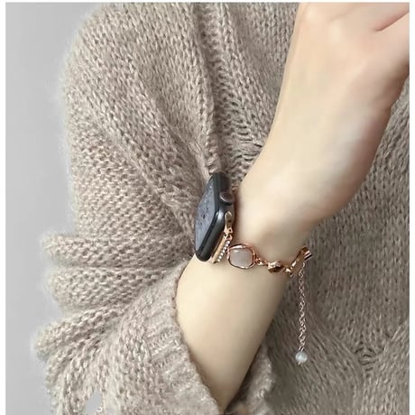 【N726】アップル ウォッチ バンド 人気 女性 apple watch バンド ビーズ チェーン