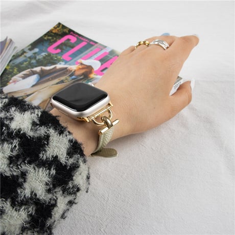 【N432】アップル ウォッチ バンド 女性 人気 apple watch レザー バンド ゴールド