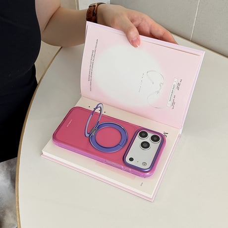 【N804】iphone ケース 韓国 流行り バイカラー iphone ケース magsafe スタンド