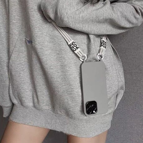 【N062】韓国 流行り iPhone16/15/14/13/12ケース 斜めがけ ショルダーストラップ付きスマホケース 男女兼用
