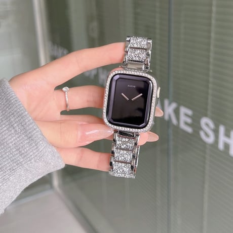 【N104】アップルウォッチ キラキラ バンド かわいい 女性 apple watch カバー＋バンドのset