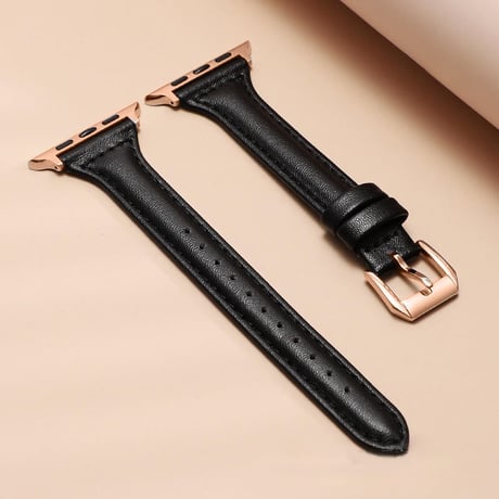 【N354】くすみカラー アップル ウォッチ レザー バンド 白/ブラウン apple watch バンド 細め 女性