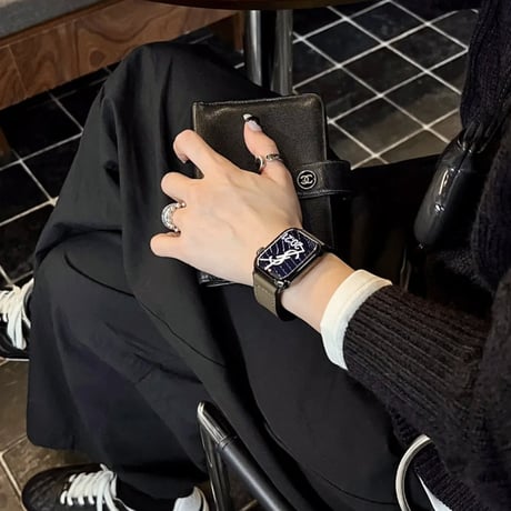 【N497】「男女兼用」apple watch series 11 バンド マグネット アップル ウォッチ バンド 革+シリコン