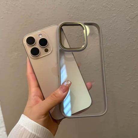 【N377】 iPhone16に合う耐衝撃ケース デザートチタニウム/チタンナチュラルに合うiPhone16pro クリアケース