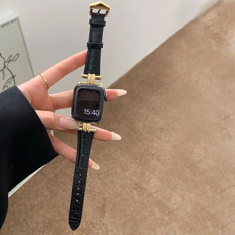 N385】クロコ型押し アップル ウォッチ レザー バンド おしゃれ apple