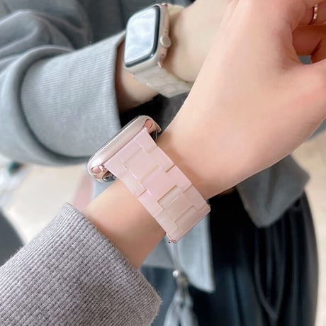 【N200】大理石模様の樹脂製Apple Watchバンド 交換 アップルウォッチ バンドse/7 44mm 40mm 45mm 38mm