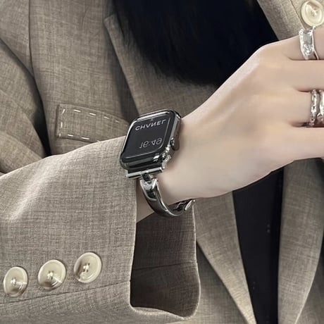 【N566】apple watch series 10 バングル シルバー アップル ウォッチ バンド おしゃれ