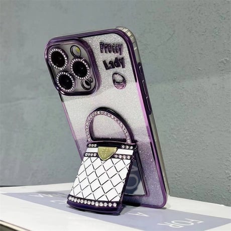 【N128】iphone ケース キラキラ クリア iphone ケース ミラー スタンド