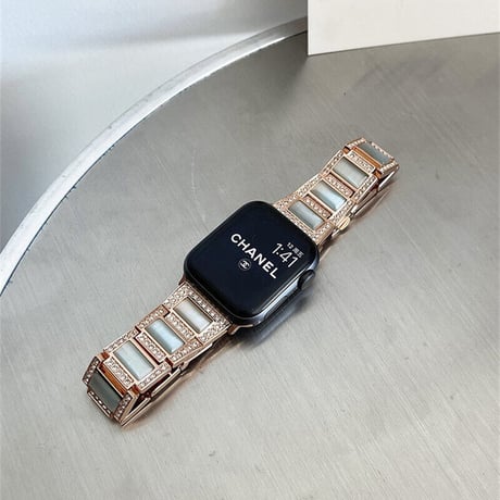 【N378】「apple watchケース付き」ステンレス+樹脂 apple watch バンド 女性 アップル ウォッチ バンド キラキラ 41mm/44mm/49mm