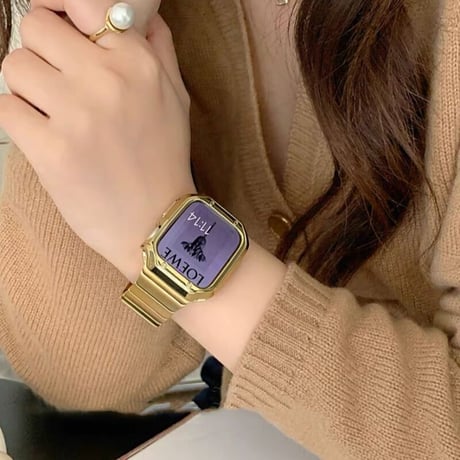 【N470】「バンド+ケース2点set」アップル ウォッチ バンド ゴールド/ピンクゴールド apple watch バンド ケース 男女兼用