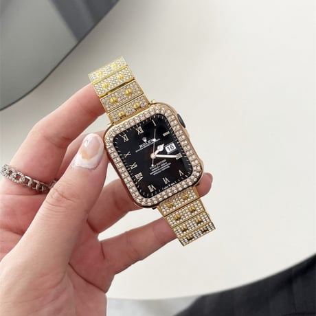 【N675】アップル ウォッチ バンド キラキラ ストーン apple watch バンド ケース「 apple watchケースプレゼント！」