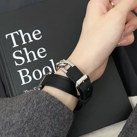 【N342】apple watch series 10 バンド 二 重 本革 アップル ウォッチ7/8/SE/新型Ultraバンド チェーン 男女兼用