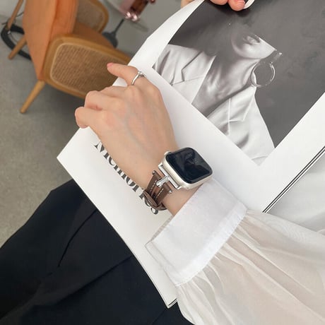 【N451】apple watchバンド 蒸れない アップルウォッチバンド 革 ｢夏にピッタリ！」