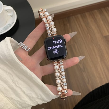 【N727】パール apple watch バンド キラキラ Series10 アップル ウォッチ バンド かわいい