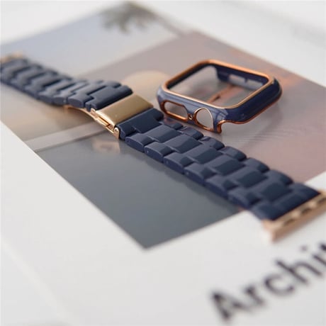【N201】「apple watchカバー付き」アップルウォッチ バンド べっ甲 apple watch バンド 店舗 set