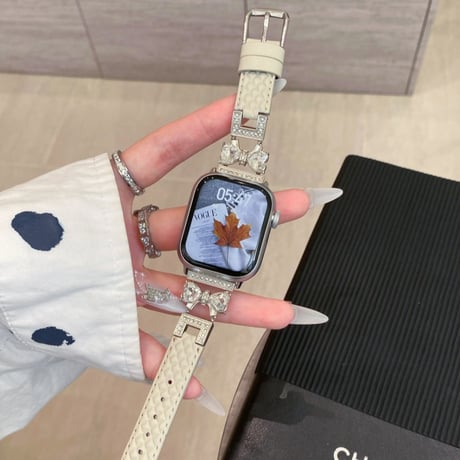 【N628】アップル ウォッチ Series11/SE3対応 バンド 女性 人気 apple watch バンド 革 リボン