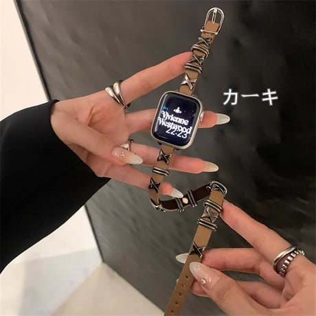 【N490】アップル ウォッチ バンド スタッズ apple watch バンド 二 重 おすすめ
