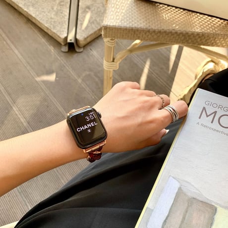 【N181】夏でも涼しいApple Watchバンド ステンレス+樹脂アップルワォッチバンド おしゃれ
