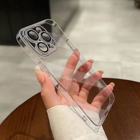 【N136】黄ばみにくいiphone17/16/15pro クリアケース ステッカー 挟む アイフォンケース16pro シンプル レンズフィルム/防塵メッシュあり